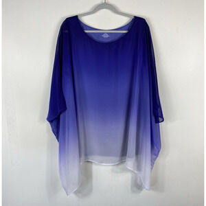 Lane Bryant Plus Size 26 28 Ombre Poncho Style Top Purple